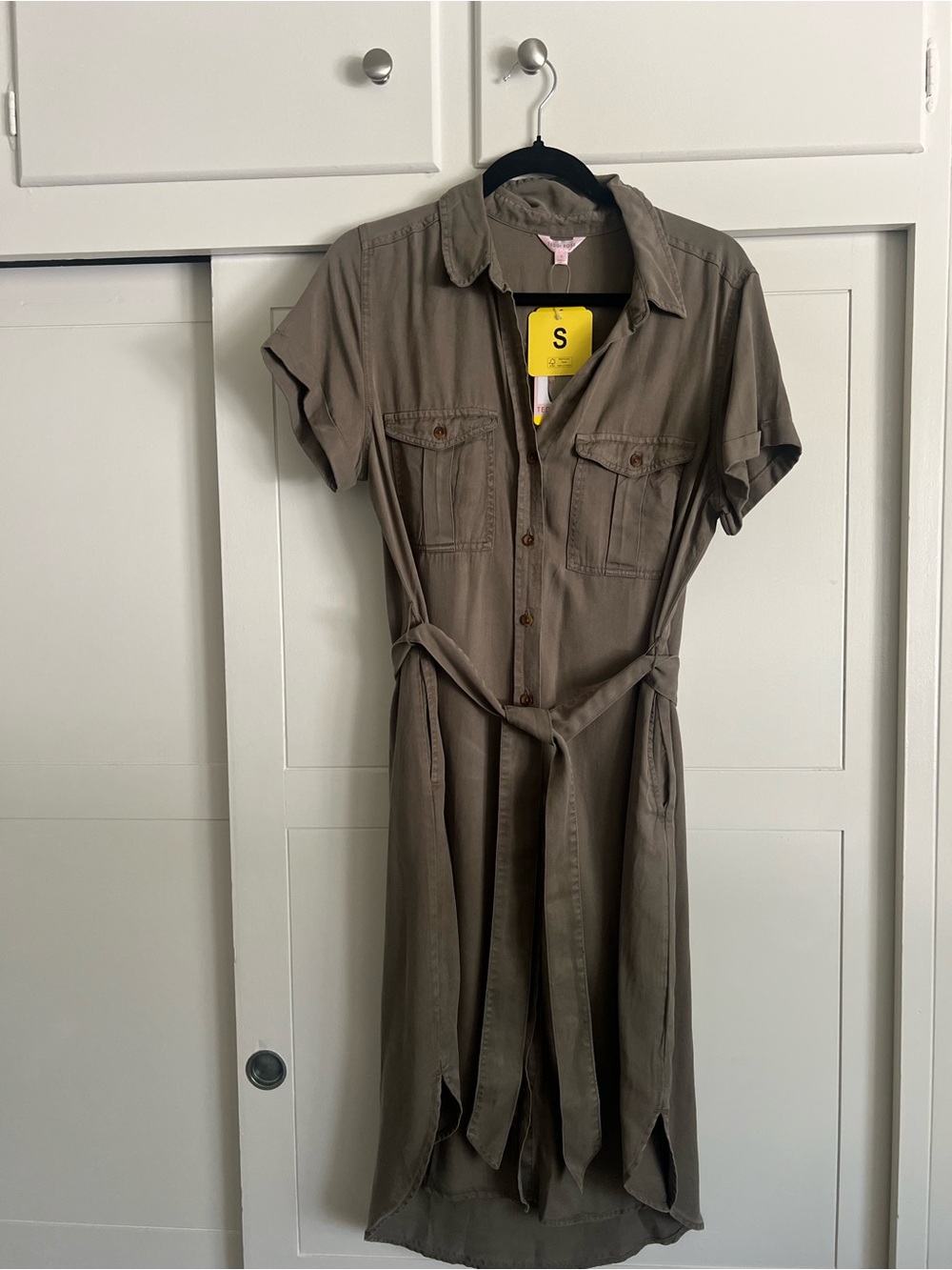 Teddi Rose Women's 100% Tencel Button Front Shirt Dress Size Small NWT